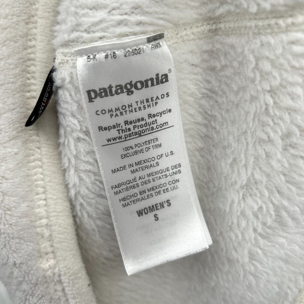 Patagonia Pullover Retool Snap-T Womens Small Polartec Pocket White Raw Linen - Picture 10 of 16
